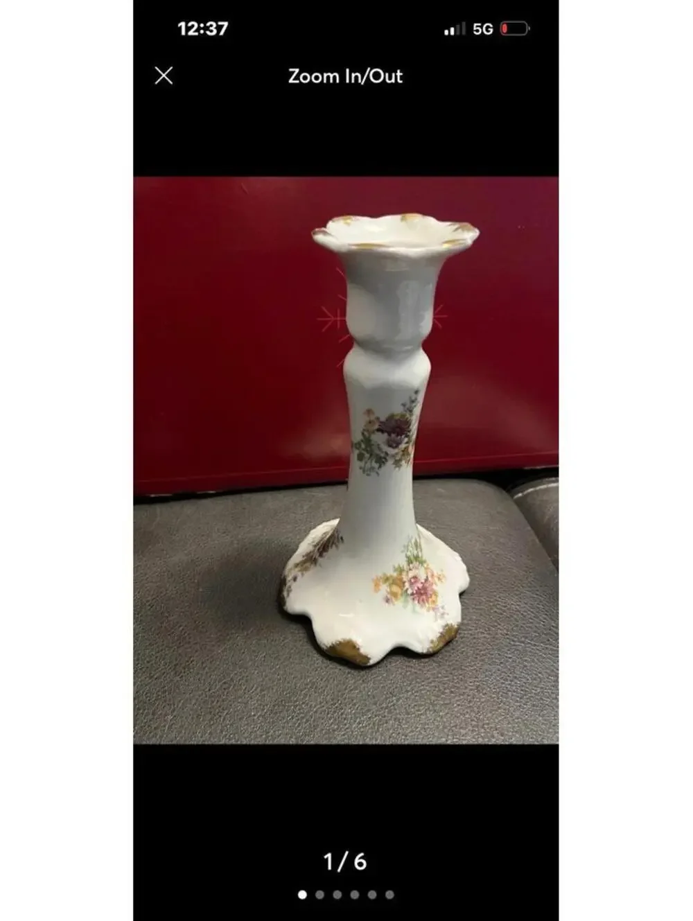 Vtg Limoges France Candlestick Porcelain